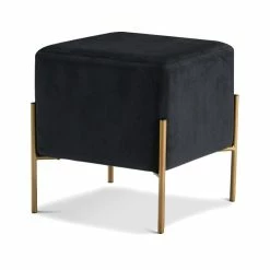 Cheapest ๐ฅฐ Meridian Furniture Isla Velvet Ottoman/Stool, Black โจ