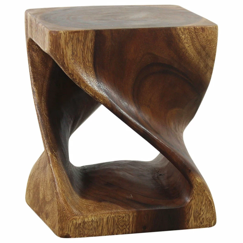Best deal ๐งจ Kammika Import Export Co., Ltd (Thailand) Haussmann Original Wood Twist Stool 10 In SQ X 12 In High Walnut Oil ๐ - Image 6