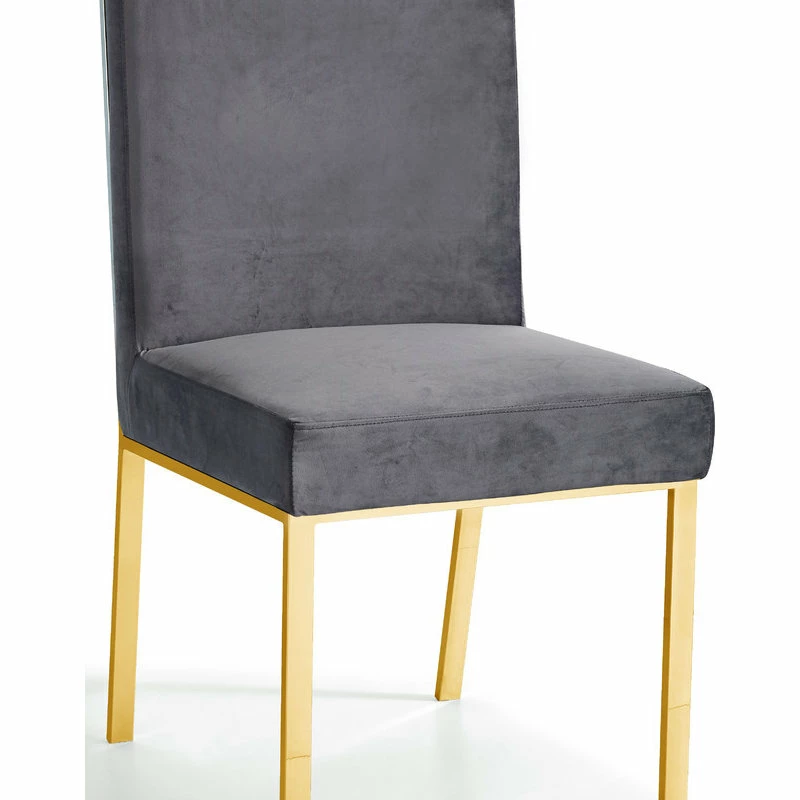 Brand new ๐ MOD The Weaver Dining Chair, Gray, Velvet, Gold Base Set Of 2 ๐ - Image 3