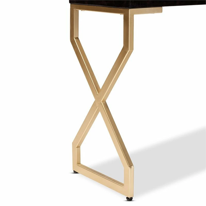 Best reviews of ๐ Baxton Studio Carville Modern 2-Drawer Wood Console Table In Dark Brown And Gold ๐ - Image 3