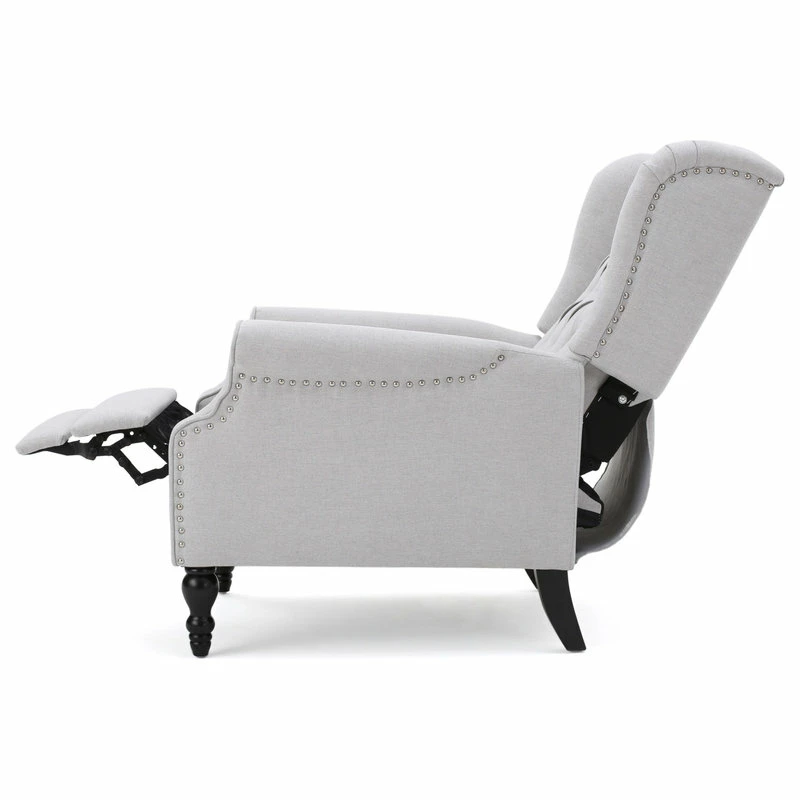 Hot Sale 🛒 GDFStudio GDF Studio Elizabeth Tufted Back Recliner, Light Gray/Fabric 🌟 - Image 11