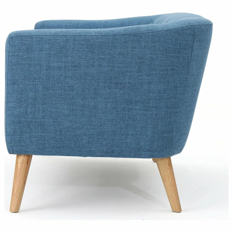 Cheapest 🤩 GDFStudio GDF Studio Carol Button Back Mid Century Fabric Modern Loveseat, Muted Blue ⭐ - Image 7