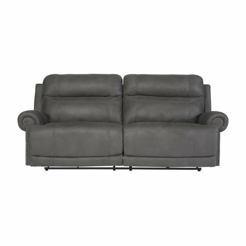 Buy βοΈ Ashley Furniture Industries Ashley Furniture Austere Faux Leather Reclining Sofa In Gray β - Image 3