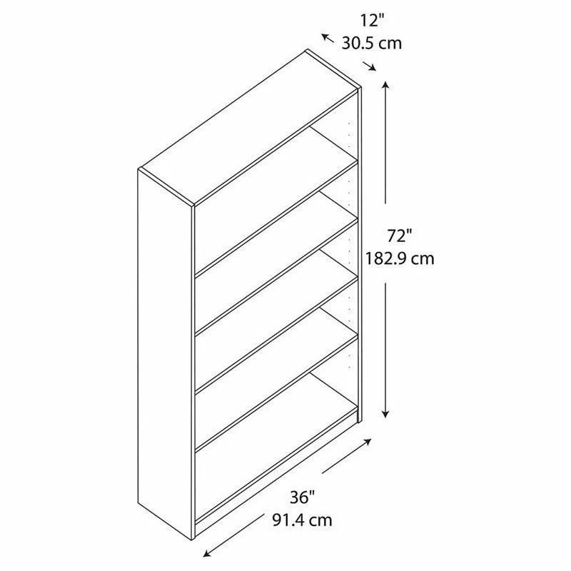 Best Pirce ⭐ Bush Business Furniture Universal 5 Shelf Bookcase In Pure White - Engineered Wood ✔️ - Image 3