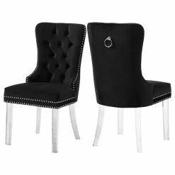 Brand new π MOD The Dame Dining Chair, Black, Velvet, Set Of 2 π