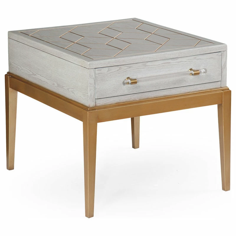 Coupon ๐ BASSETT MIRROR CO. Bassett Mirror Perrine Rectangle End Table In Soft Graphite 2430-LR-200EC โ๏ธ - Image 2