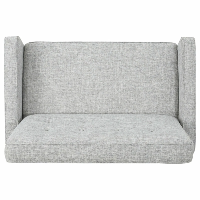New 🔔 GDFStudio GDF Studio Callade Buttoned Fabric Reclining Loveseat, Light Gray Tweed ✔️ - Image 8