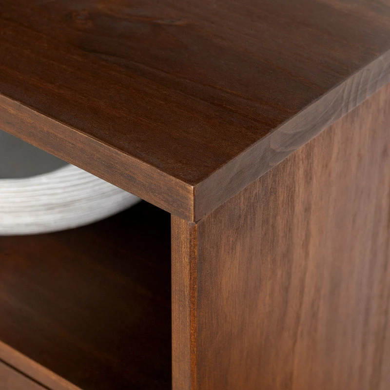 Flash Sale 👍 Walker Edison 58" 3-Drawer Mid-Century Modern TV Stand, Walnut ⭐ - Image 3