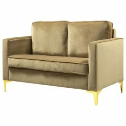 Budget 😉 Karat Home Upholstered Sofa With Loose Back, Camel 😍