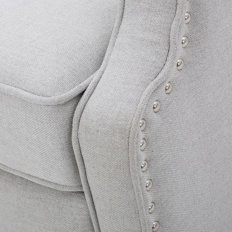 Hot Sale 🛒 GDFStudio GDF Studio Elizabeth Tufted Back Recliner, Light Gray/Fabric 🌟 - Image 6