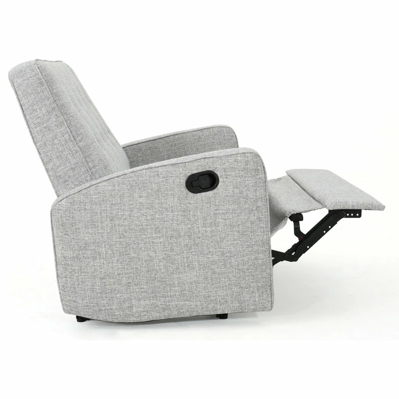 New 🔔 GDFStudio GDF Studio Callade Buttoned Fabric Reclining Loveseat, Light Gray Tweed ✔️ - Image 5