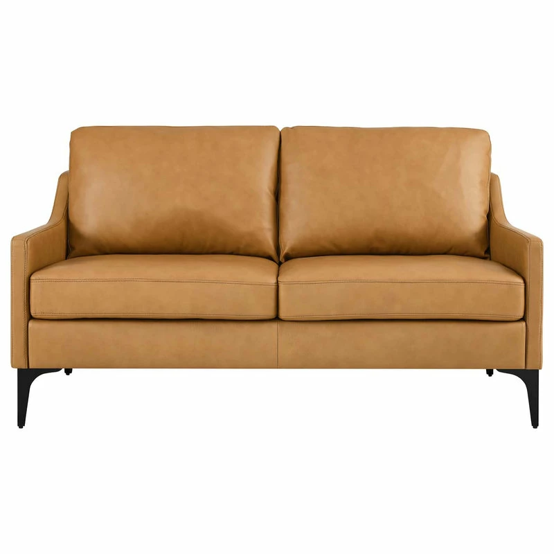 Cheapest 🌟 LexMod Corland Leather Loveseat, Tan 😍 - Image 5