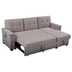 Outlet 🎉 Lilola Home Ashlyn Sleeper Sofa With USB Charger Pocket And Reversible Storage Chaise 🧨