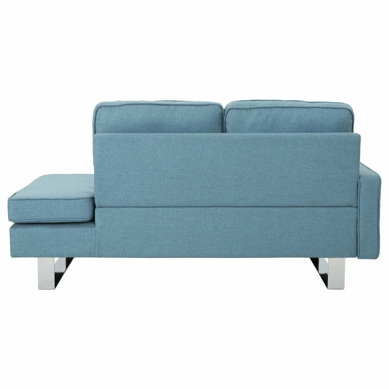 Budget โ๏ธ GDFStudio GDF Studio Phelps Modern Fabric Chaise Loveseat, Blue/Silver ๐ - Image 5