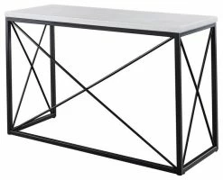 Cheap 😀 Steve Silver Skyler White Marble Top Rectangle Sofa Table 🔥