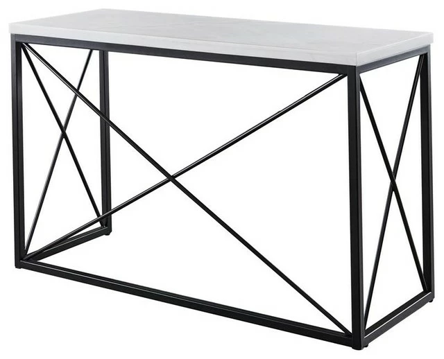 Cheap ๐ Steve Silver Skyler White Marble Top Rectangle Sofa Table ๐ฅ