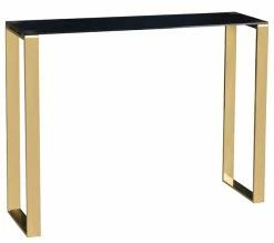 Cheap 😉 Cortesi Home Remini Narrow Contemporary Glass Console Table In Polished Gold Fin 😉